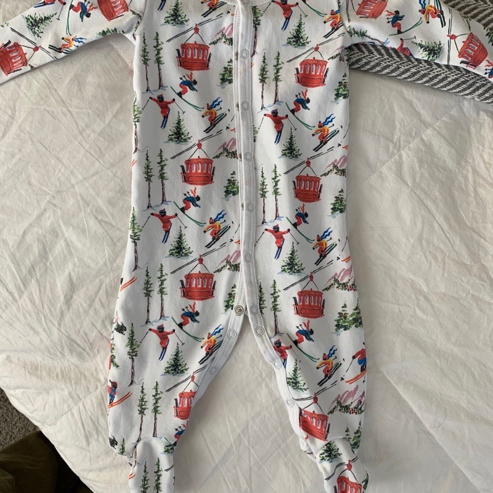 Hart + Land skier print footed pajama